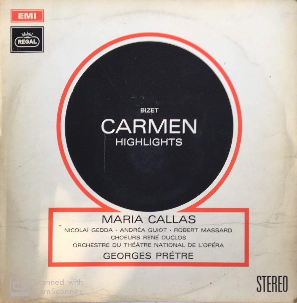 Maria Callas, Nicolai Gedda, Andréa Guiot Conducted By Georges Prêtre Carmen Highlights LP
