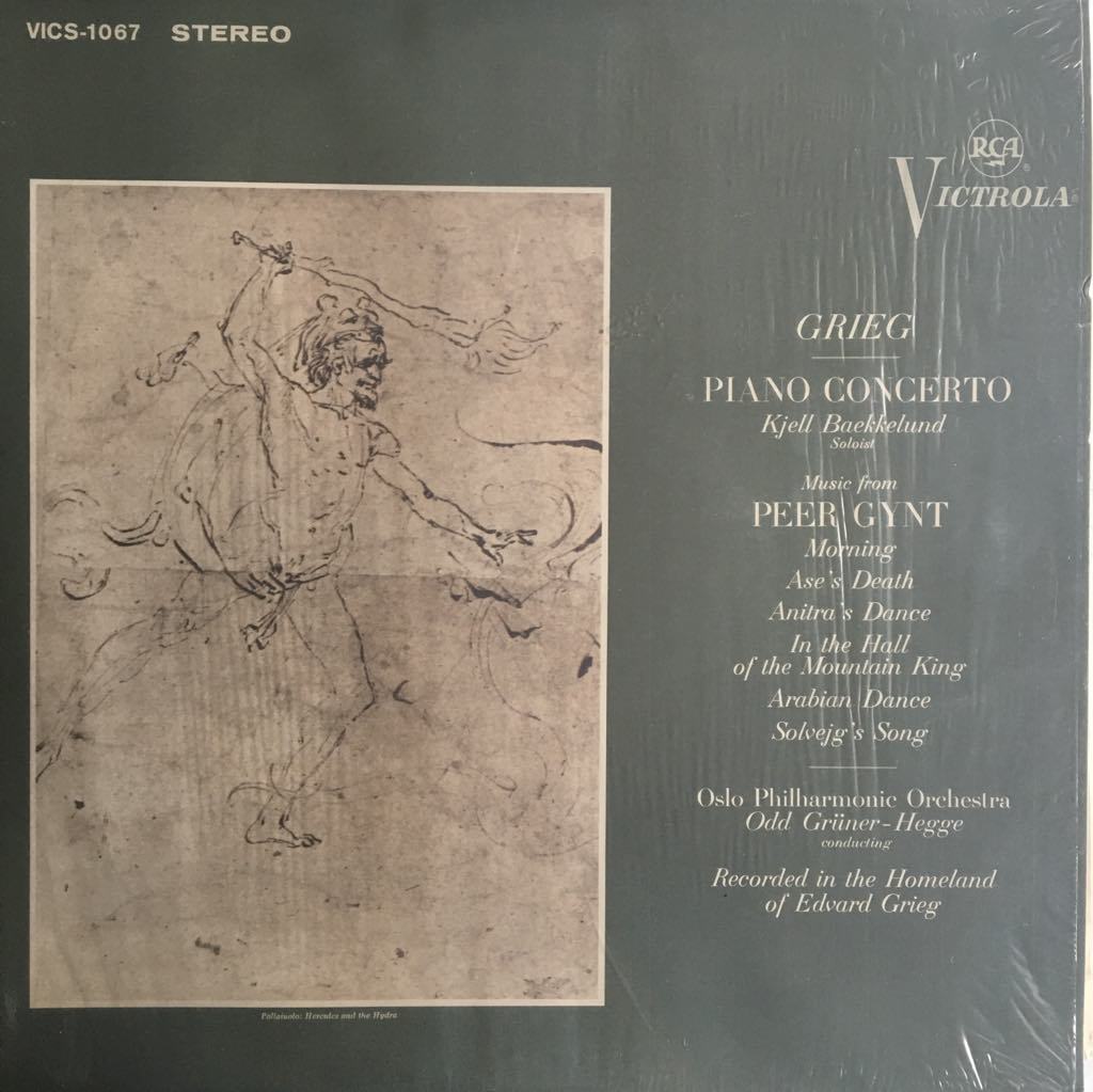Grieg, Kjell Baekkelund Oslo Philharmonic Orchestra Odd Grüner-Hegge Piano Concerto / Music From Peer Gynt LP