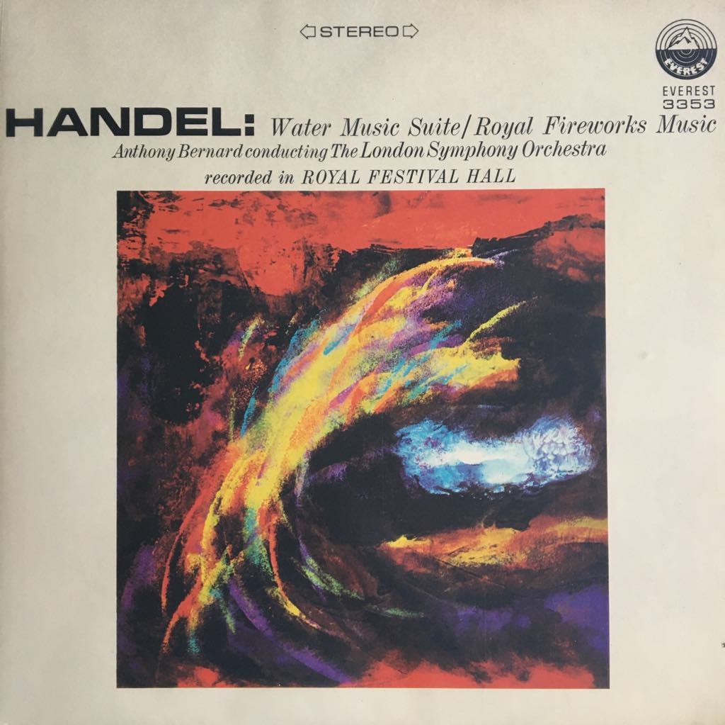 Handel Anthony Bernard Conducting The London Symphony Orchestra Water Music Suite / Royal Fireworks Music LP