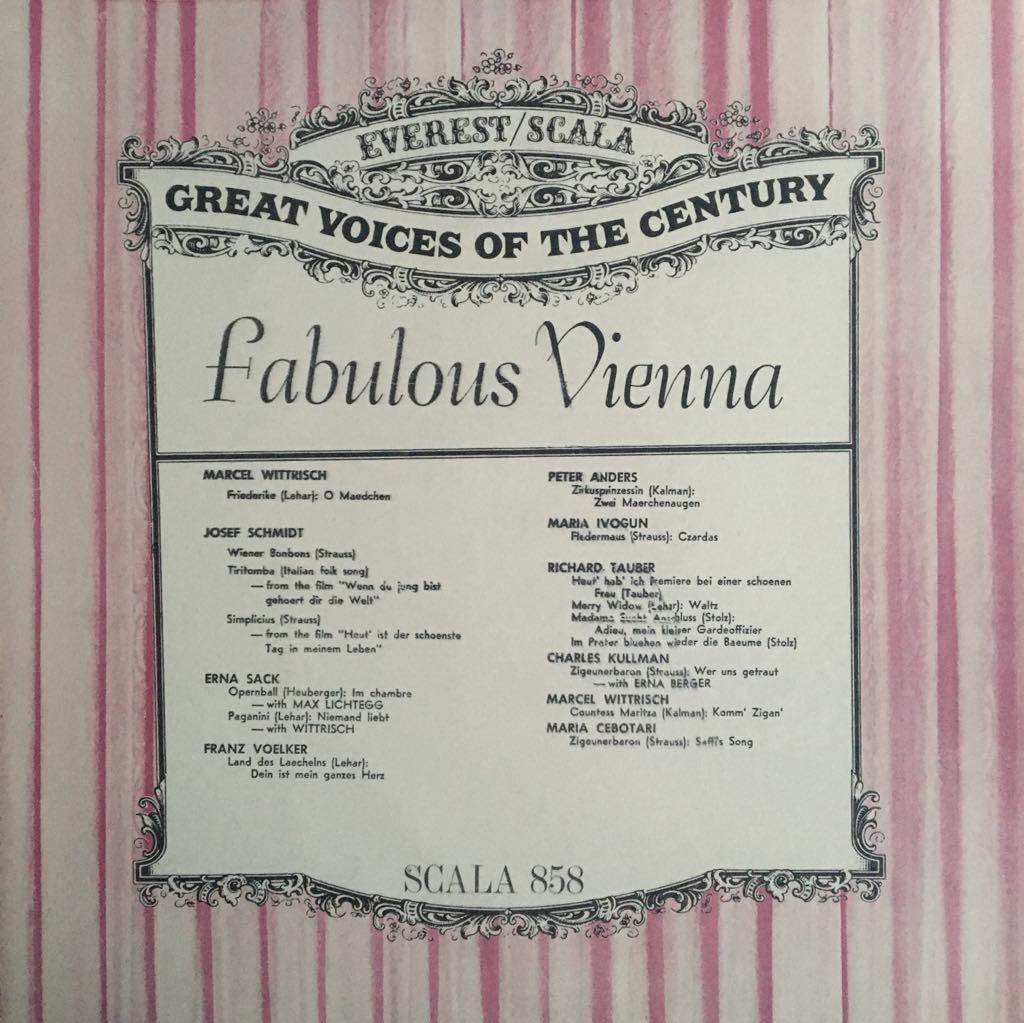Great Voices Of The Century: Fabulous Vienna LP