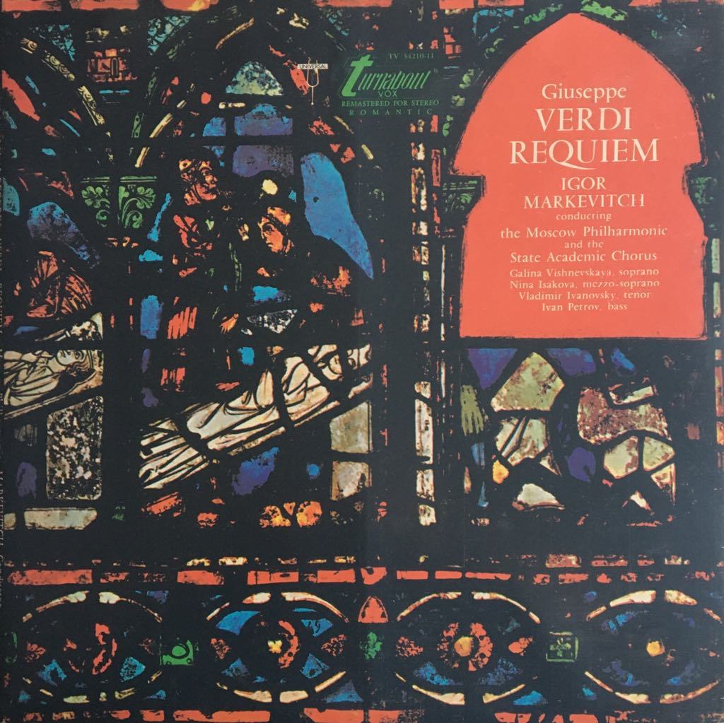 Giuseppe Verdi, Igor Markevitch, The Moscow Philharmonic*, The State Academic Chorus Requiem Double LP