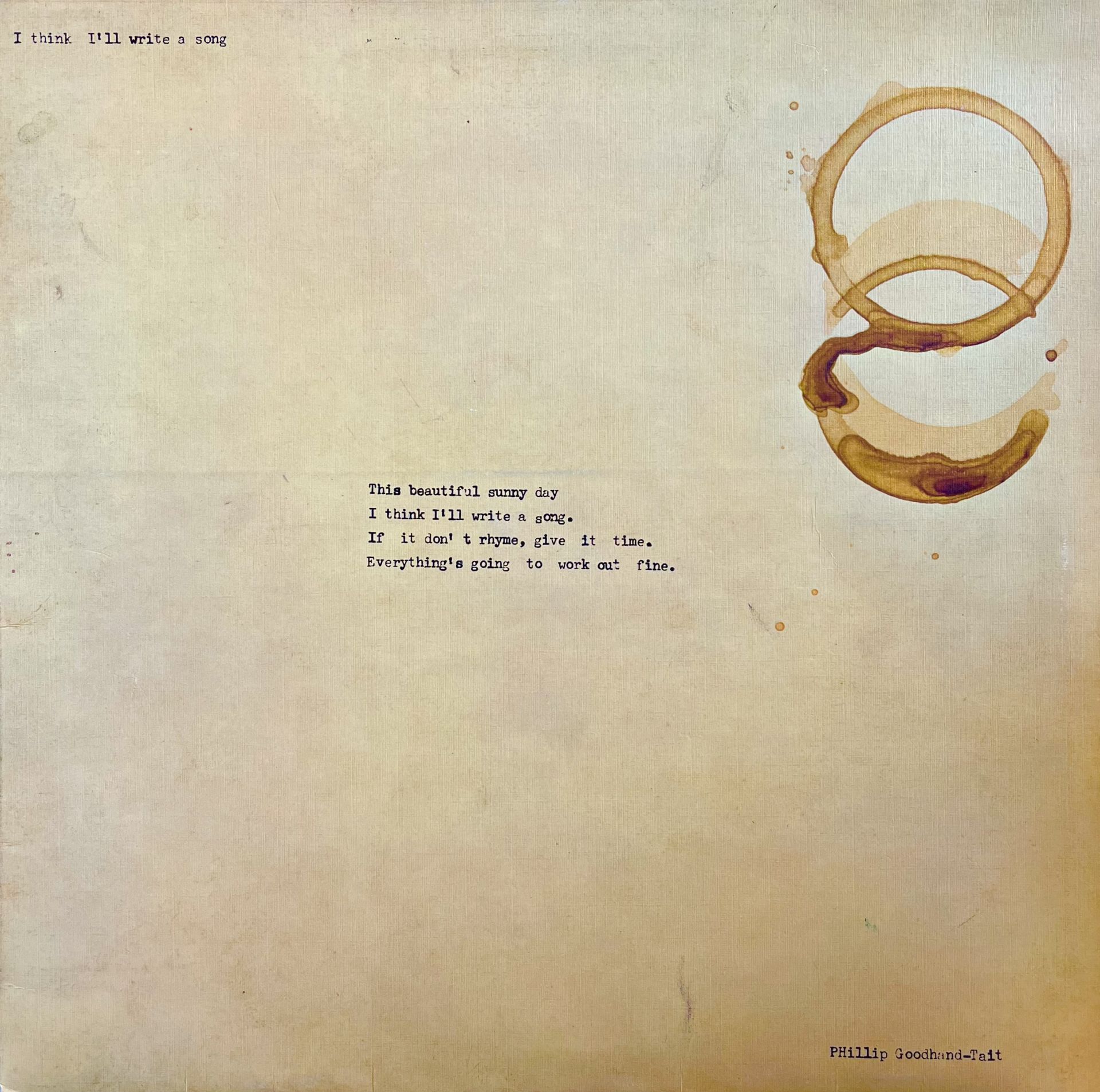 Phillip Goodhand-Tait – I Think I'll Write A Song LP