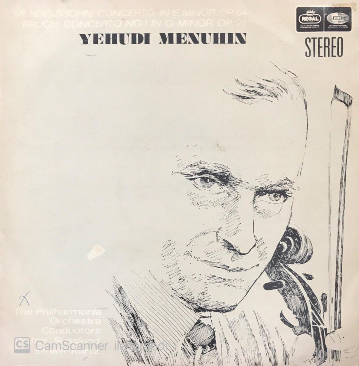 The Philharmonia Orchestra Yehudi Menuhin Concerto In E Minor LP