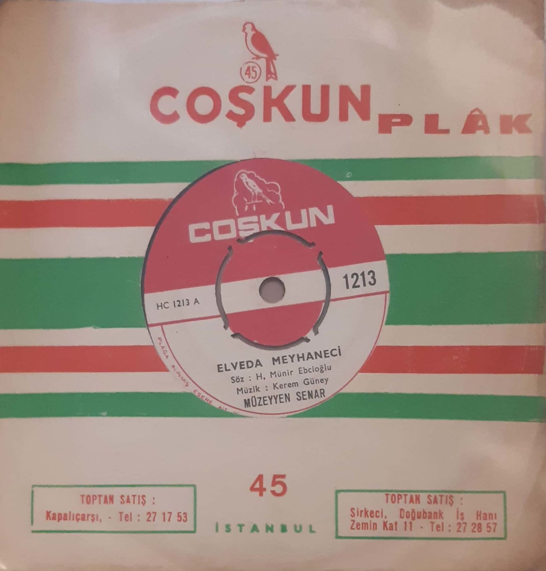 Müzeyyen Senar Elveda Meyhaneci 45lik