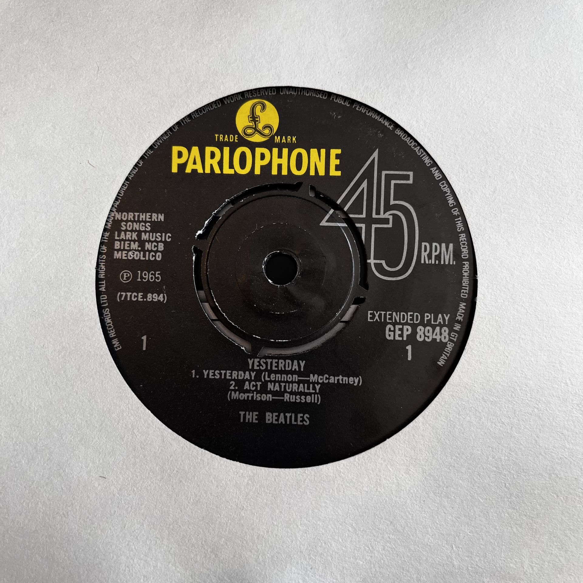 The Beatles - Yesterday 45lik