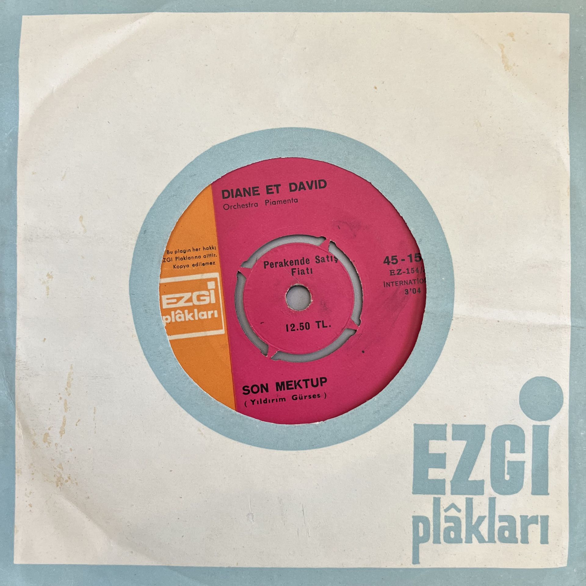 Diane Et David - Son Mektup 45lik