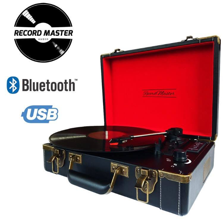 RECORD MASTER T317V-UB Pikap - SİYAH - Bluetooth+USB Yuvalı Plak - Plak Temizleme Solüsyonu Hediyeli