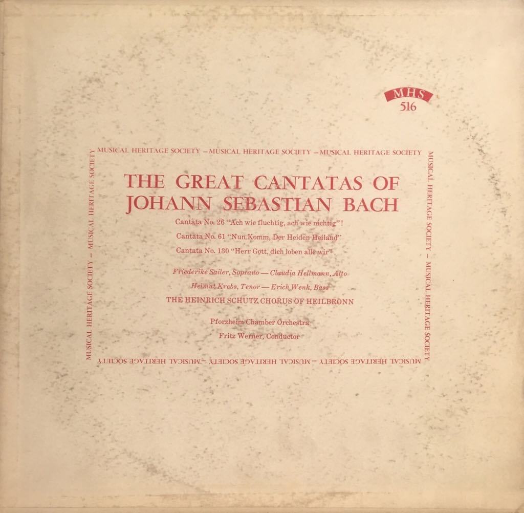 The Great Cantatas of Johann Sebastian Bach LP