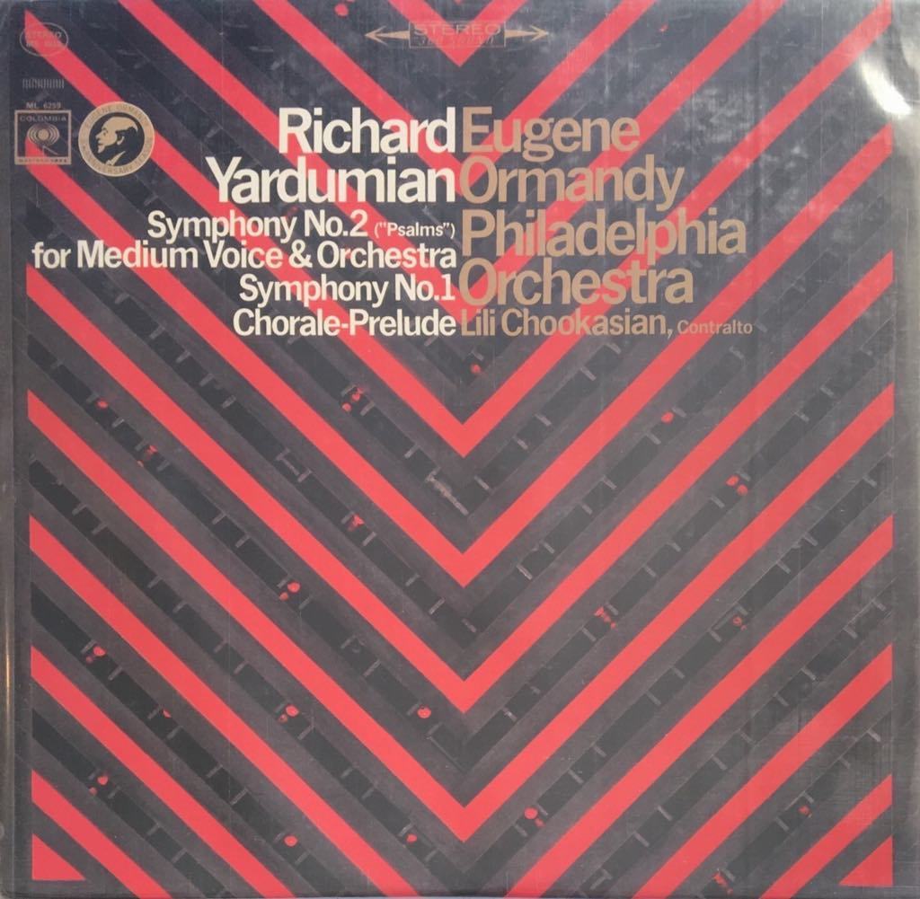 Richard Yardumian Symphonies No. 2 (''Psalms'') For Medium Voice And Orchestra LP