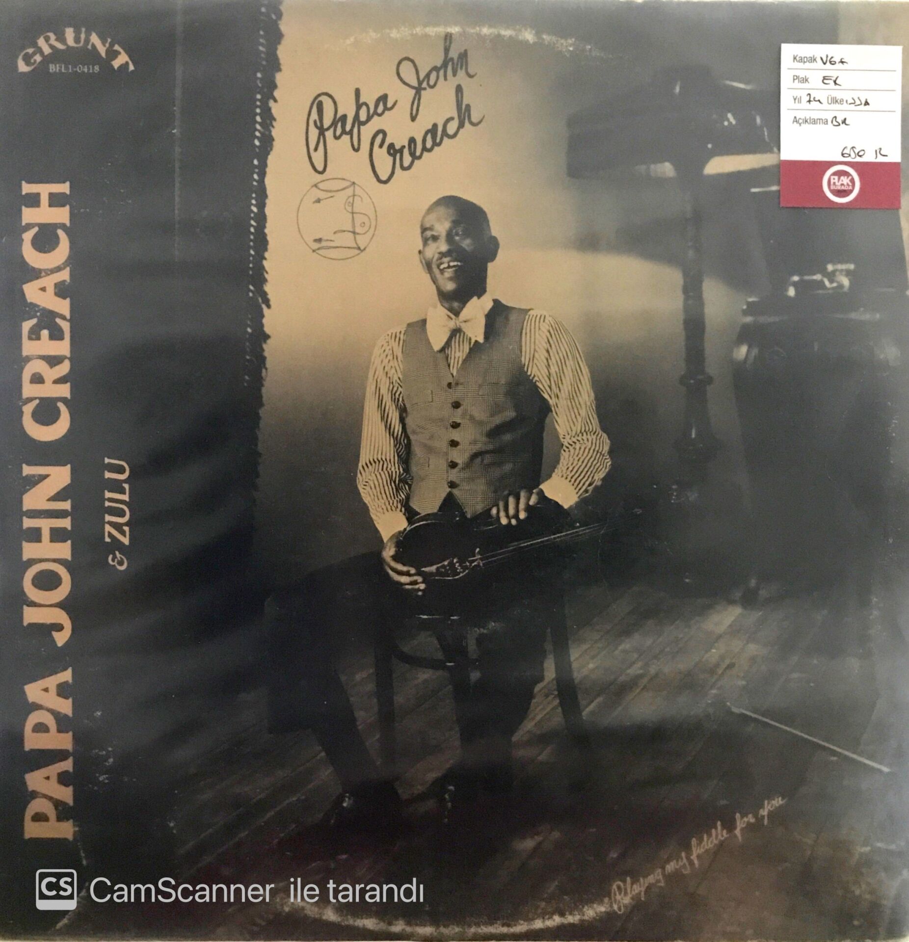 Papa John Creach - Zulu LP