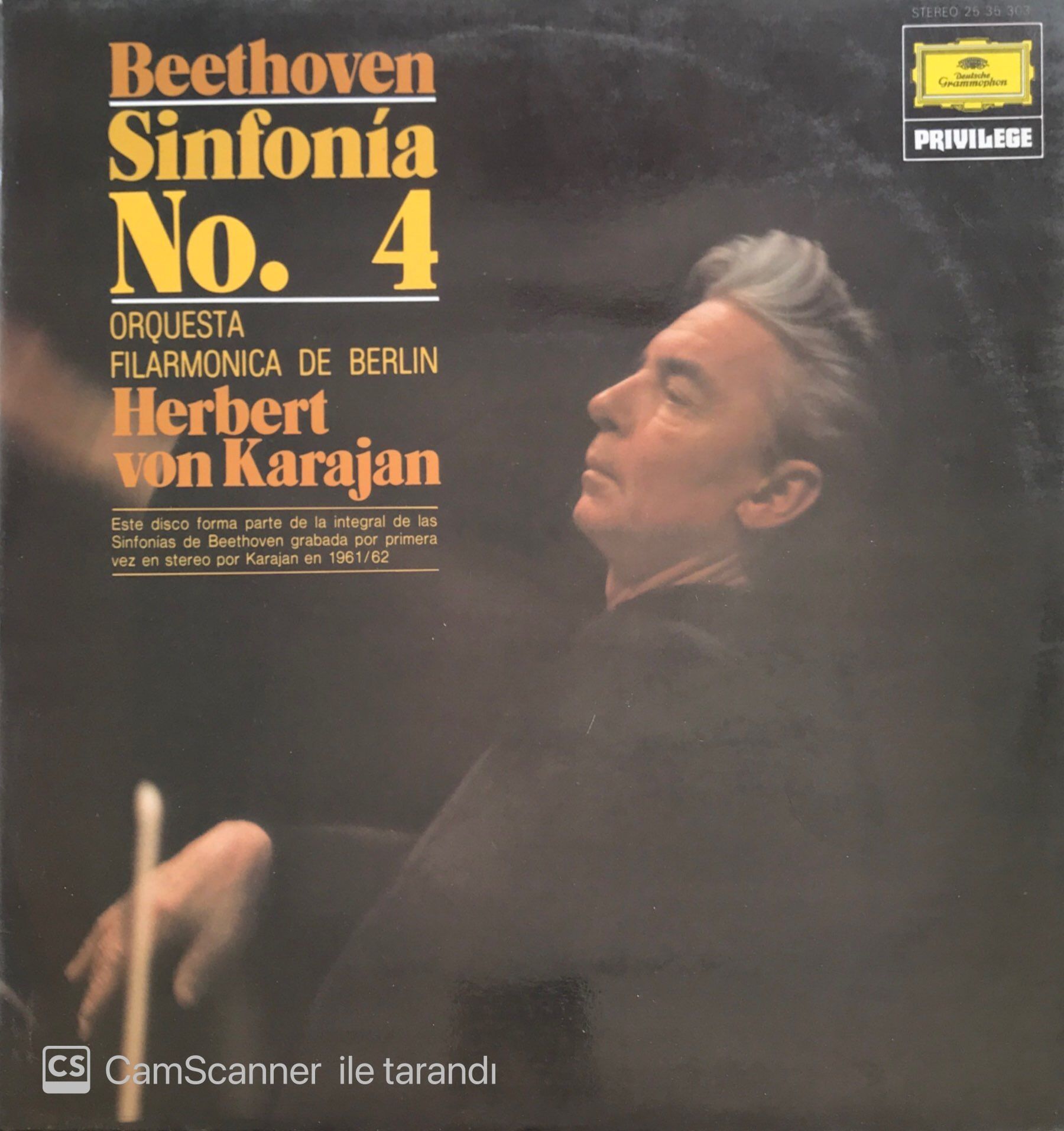 Beethoven Sinfonia No.4 Orquestra Fılarmonica De Berlin Herbert Von Karajan LP