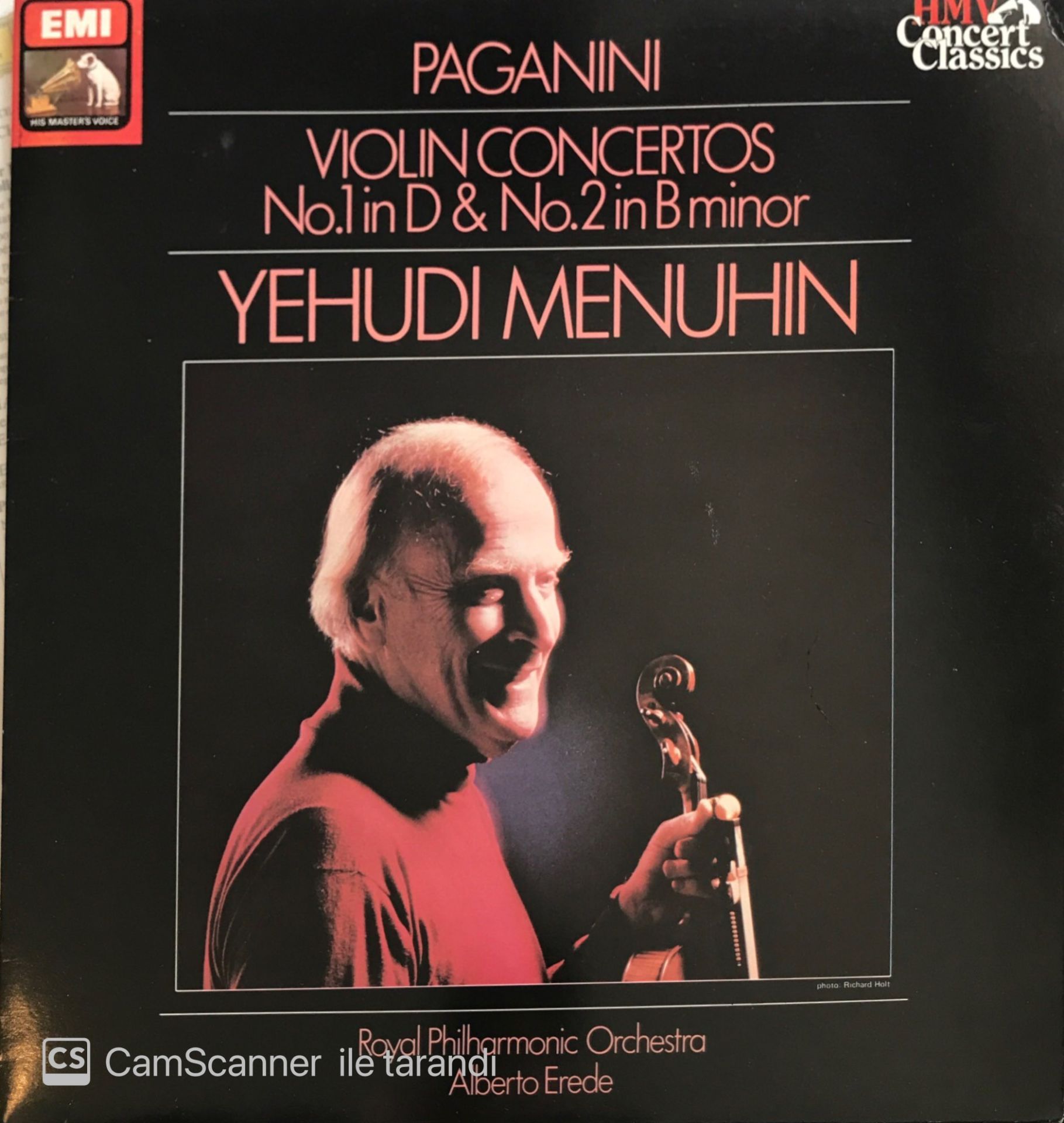 Paganini Violin Concertos No.1 ın D & No.2 in B Minor Yehudi Menuhin LP