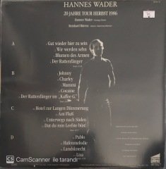Bis Jetzt Hannes Wader Live' 86 Double LP