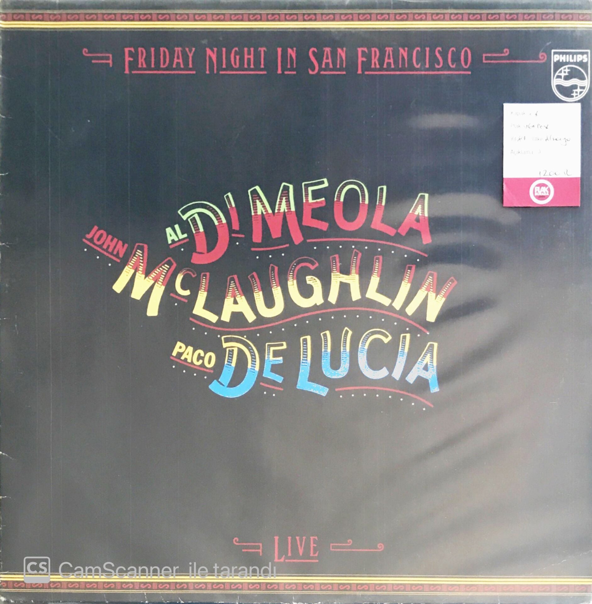 Al Dimeola John McLaughlin Paco De Lucia - Friday Night In San Francisco - LP