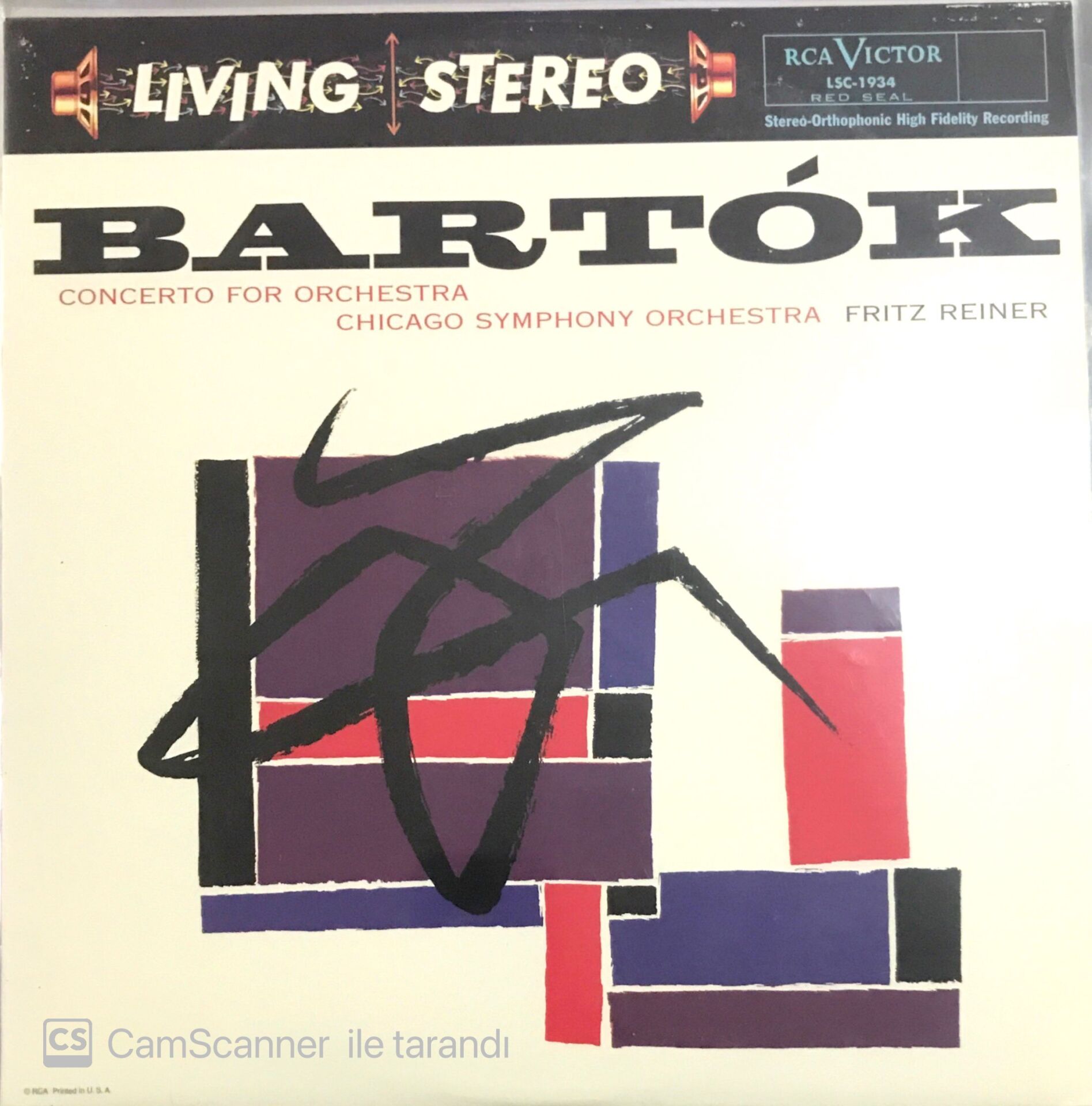 Bartok Concero Chicago Symphony Orc. Fritz Reiner LP