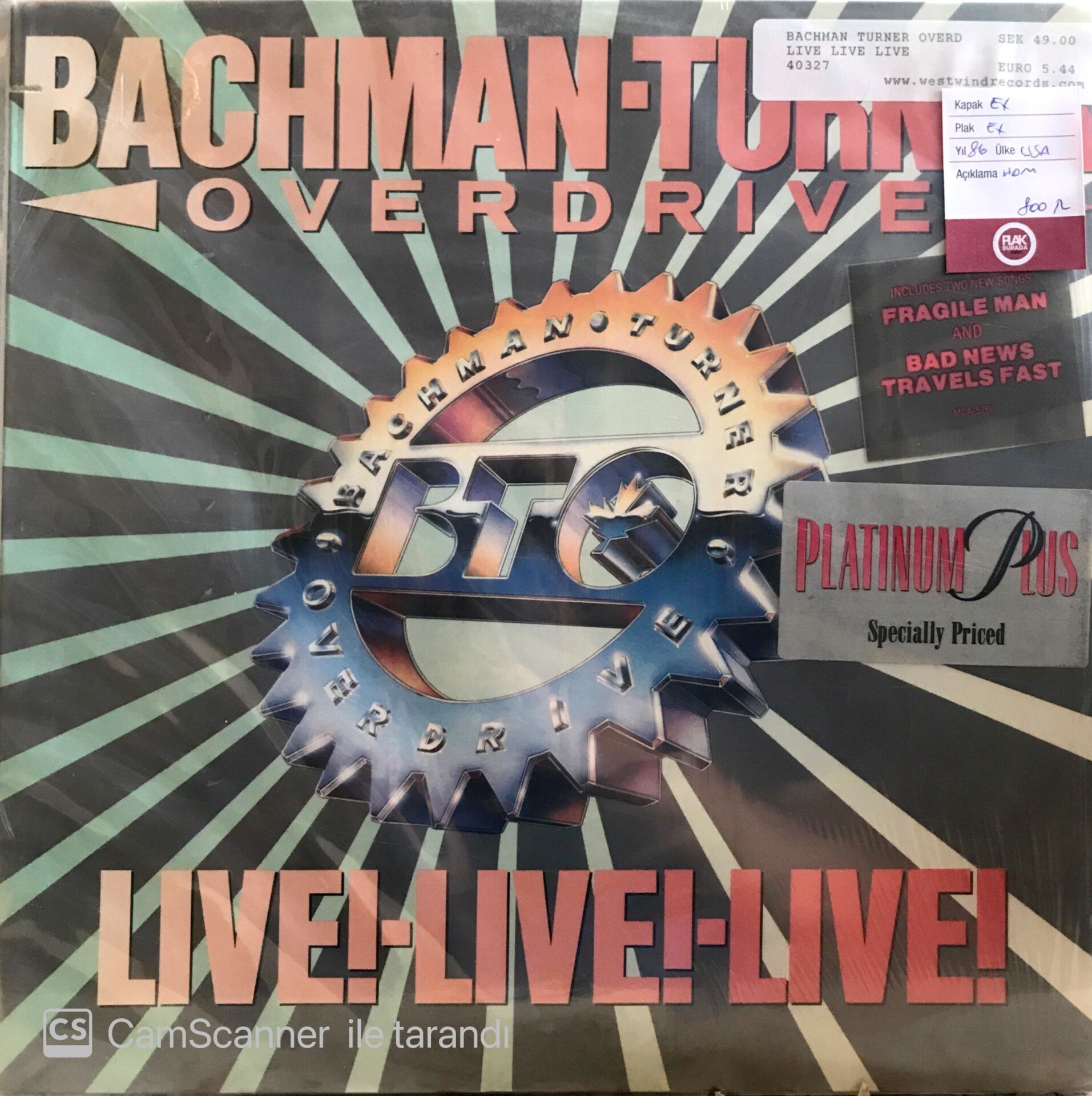 Bachman Turner Overdrive - Live LP