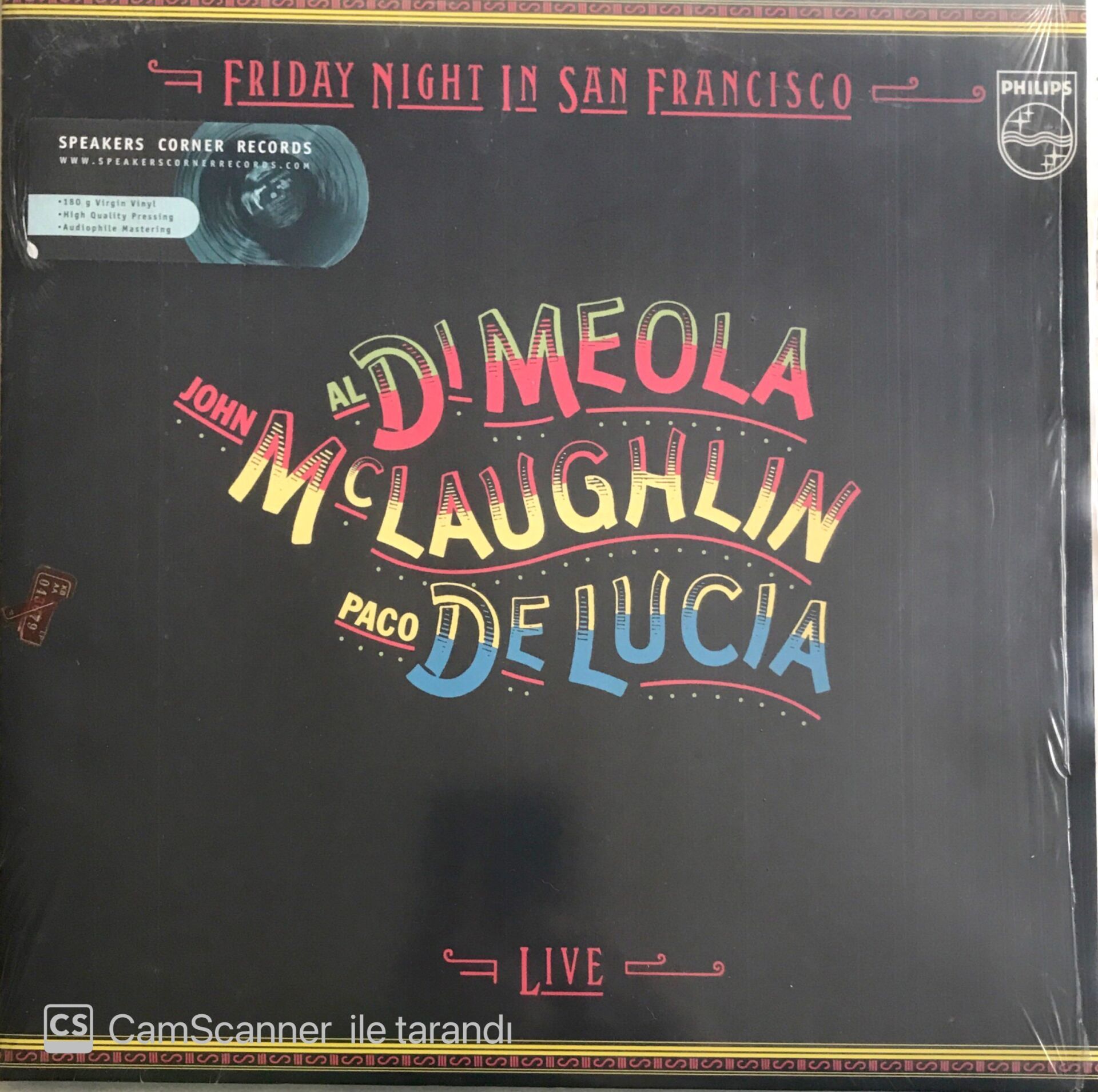 John McLaughlin Al Di Meola Paco De Lucia Friday Night In San Francisco LP