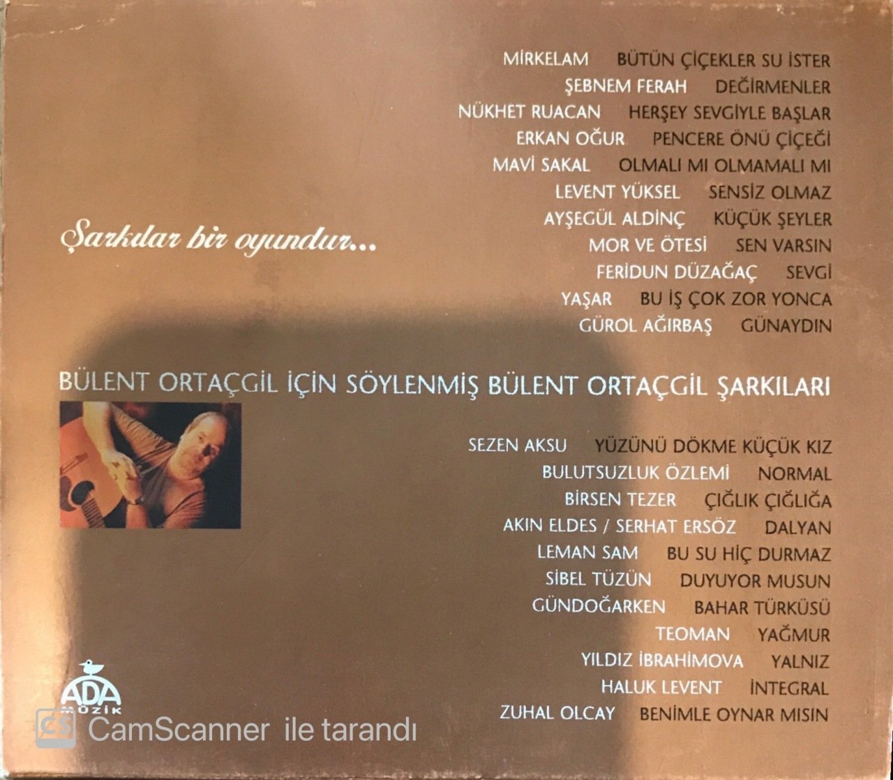 Bülent Ortaçgil İçin Söylenmiş Bülent Ortaçgil Şarkıları CD