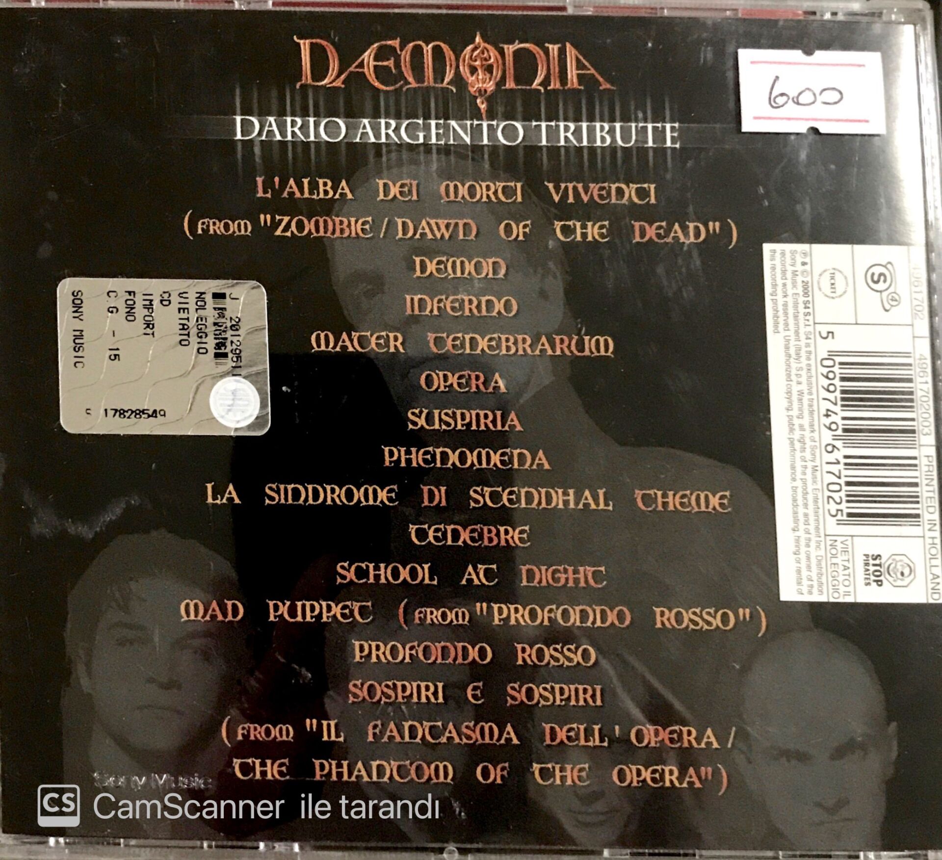 Daemonia Dario Argento Tribute CD Plak Satın Al