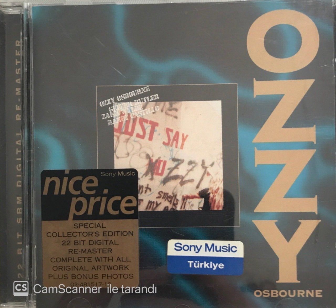 Ozzy Osbourne Just Say Ozzy CD