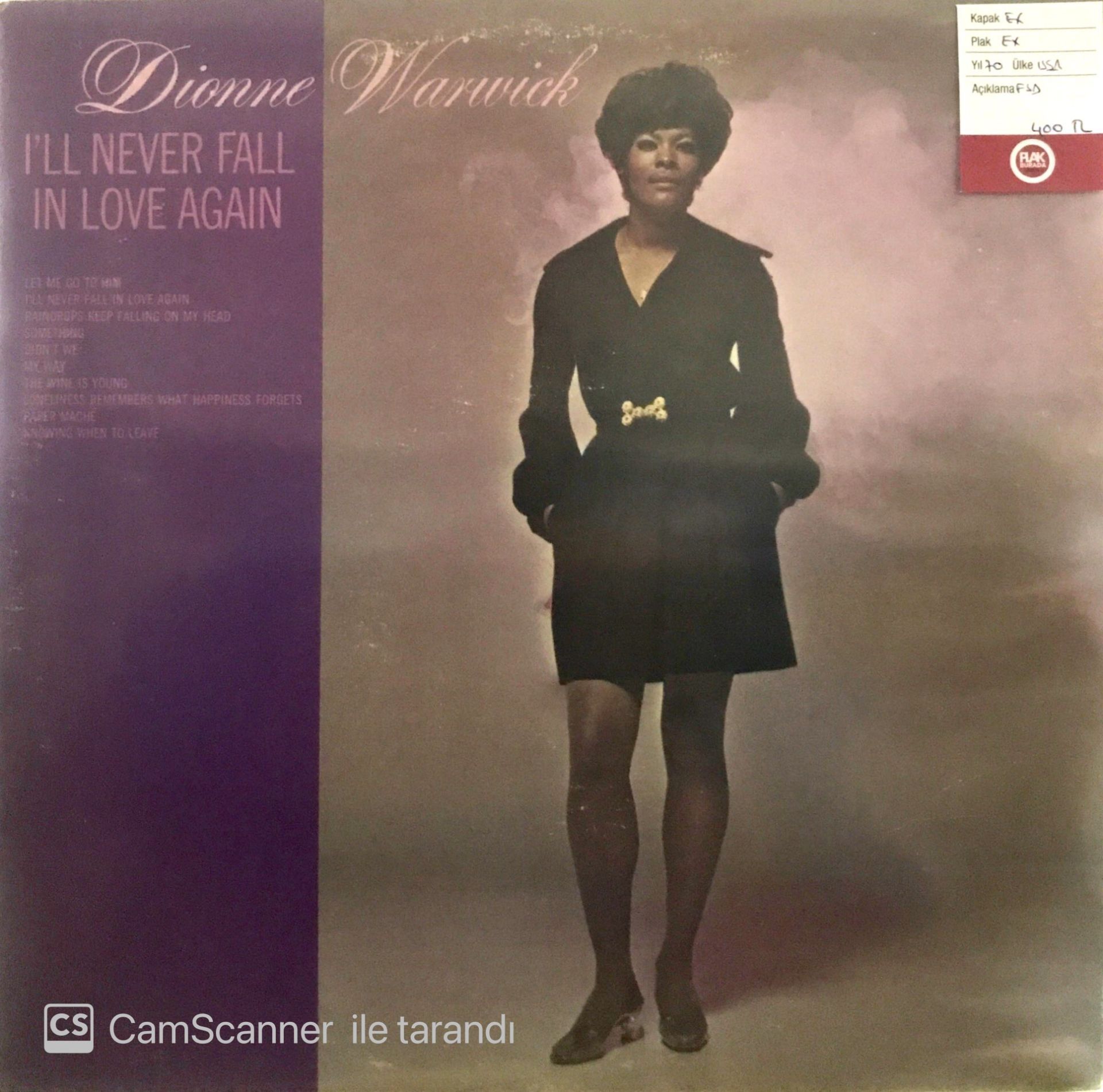 Dionne Warwick I'll Never Fall In Love Again LP