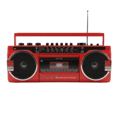Crownwell Kasetçalar Bluetooth'lu Nostaljik Kasetçalar ve Radyo Kırmızı Renk