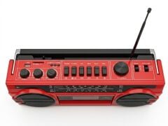 Crownwell Kasetçalar Bluetooth'lu Nostaljik Kasetçalar ve Radyo Kırmızı Renk