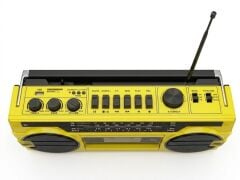 Crownwell Kasetçalar Bluetooth'lu Nostaljik Kasetçalar ve Radyo Sarı Renk