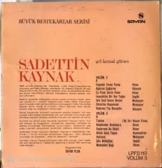 Büyük Bestekarlar Serisi Sadettin Kaynak Volüm:3 LP
