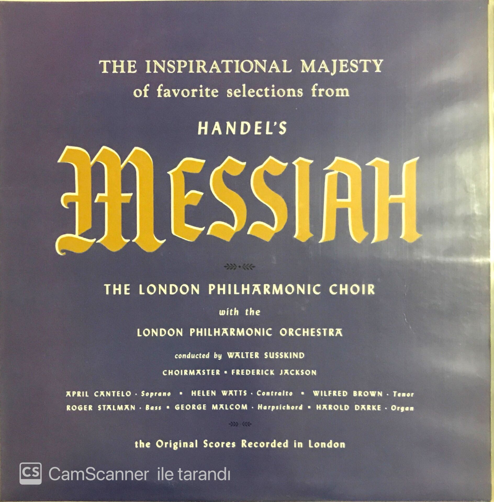 Handel's Messiah LP