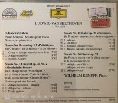 Beethoven Piano Sonatas ''Pathetique'' ''Moonlight'' ''Pastoral'' / Wilhelm Kempff CD
