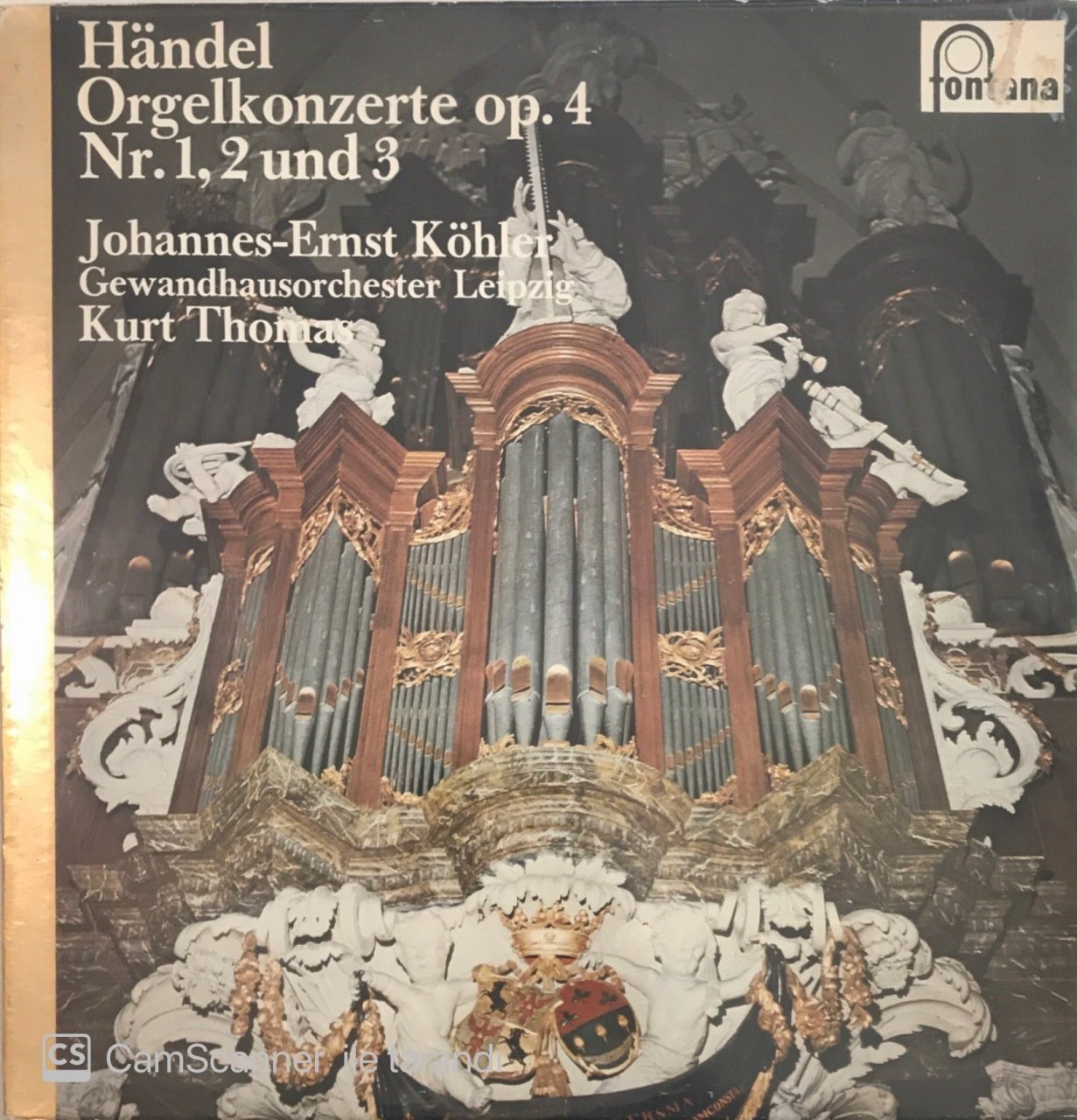 Handel Orgelkonzerte Op. 4 Nr. 1,2 Und 3 LP