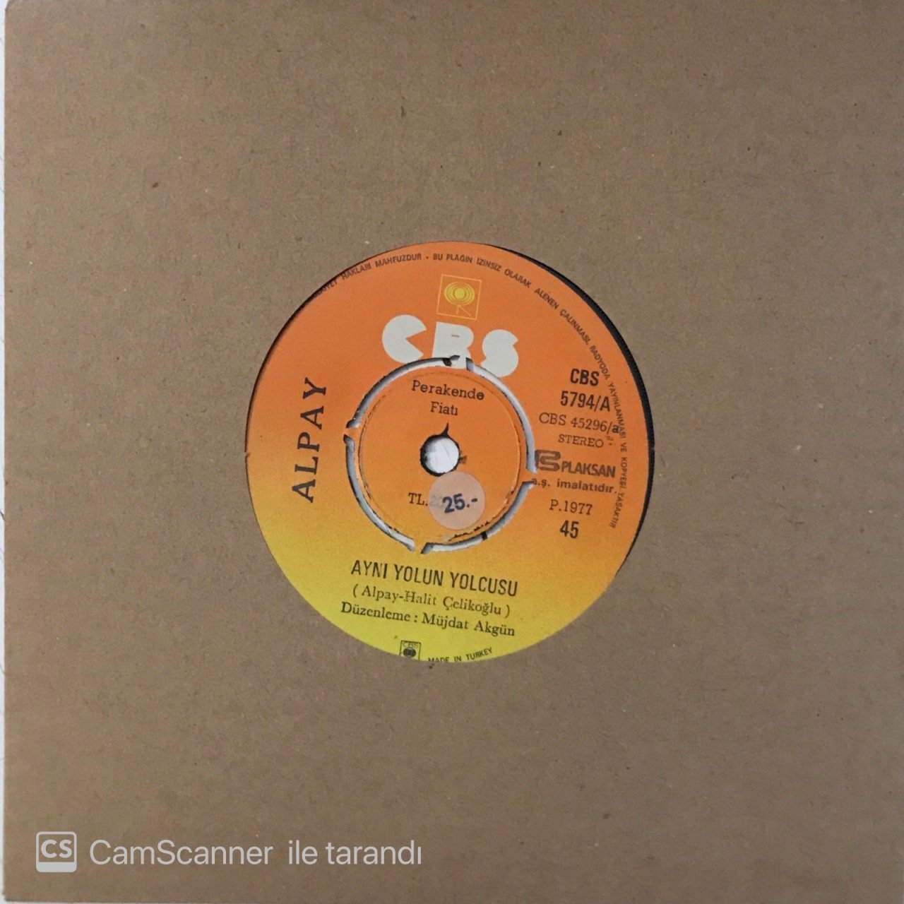 Alpay Aynı Yolun Yolcusu 45lik