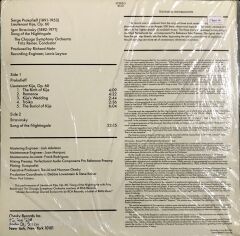 Prokofieff Stravinsky The Chicago Symphony Orc. LP