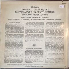 Rodrigo Concierto De Aranjuez Fantasia Para Un Gentilhombre - Narciso Yepes, Guitar LP