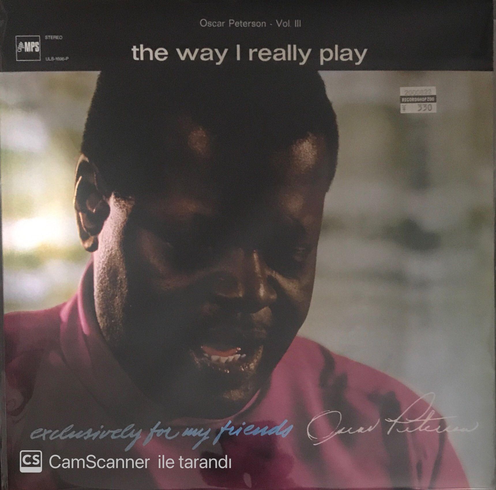 Oscar Peterson The Way I Really Play Exclusively For My Friends Japon Baskı LP