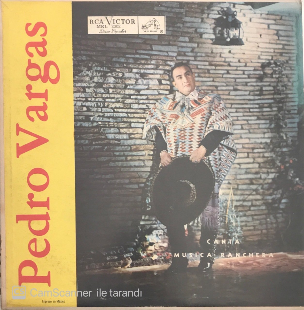 Pedro Vargas Canta Musica Ranchera LP