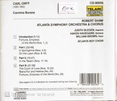 Orff: Carmina Burana - Blegen/Ragegard/Brown/Shaw/Atlanta Symphony Orchestra & Chorus - CD