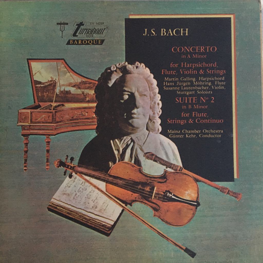 J.S Bach Concerto In A Minor For Harpsichord, Flute, Violin & Strings / Suite No 2 In B Minor For Flute, Strings & Continuo LP