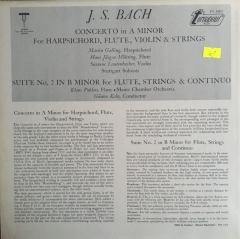 J.S Bach Concerto In A Minor For Harpsichord, Flute, Violin & Strings / Suite No 2 In B Minor For Flute, Strings & Continuo LP