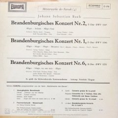 Johann Sebastian Bach Brandenburgisches Konzert LP
