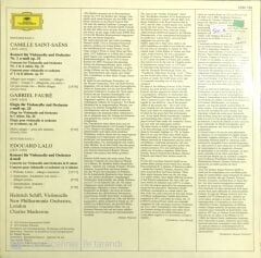 Camille Saint-Saëns · Gabriel Fauré · Edouard Lalo* - Heinrich Schiff · Charles Mackerras*, New Philharmonia Orchestra – Concertos Pour Violoncelle LP