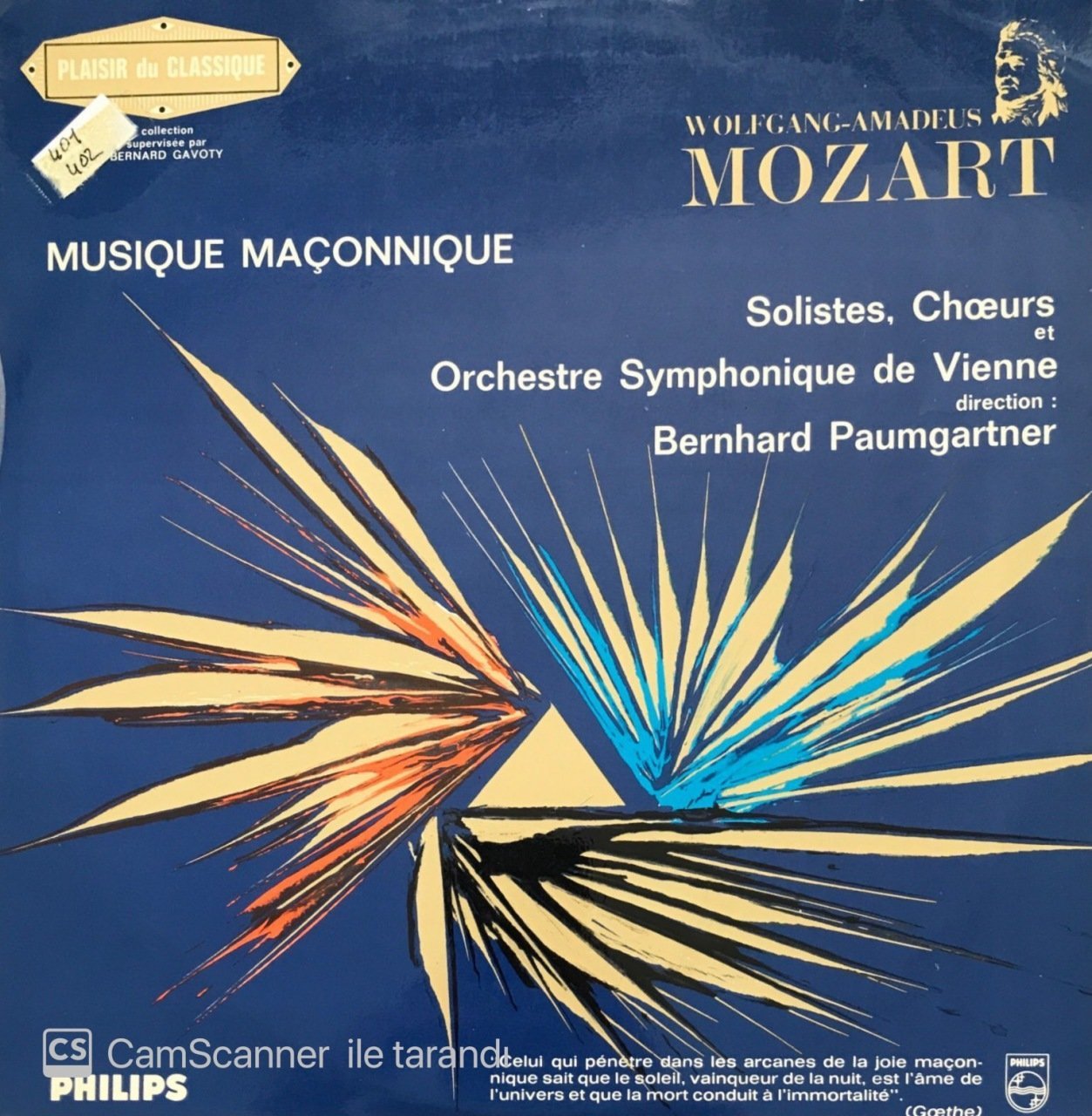 Mozart Musique Maçonnique LP