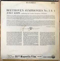 Beethoven  Josef Krips Conducting The London Symphony Orchestra ‎ Symphonies No. 2 & 4 LP
