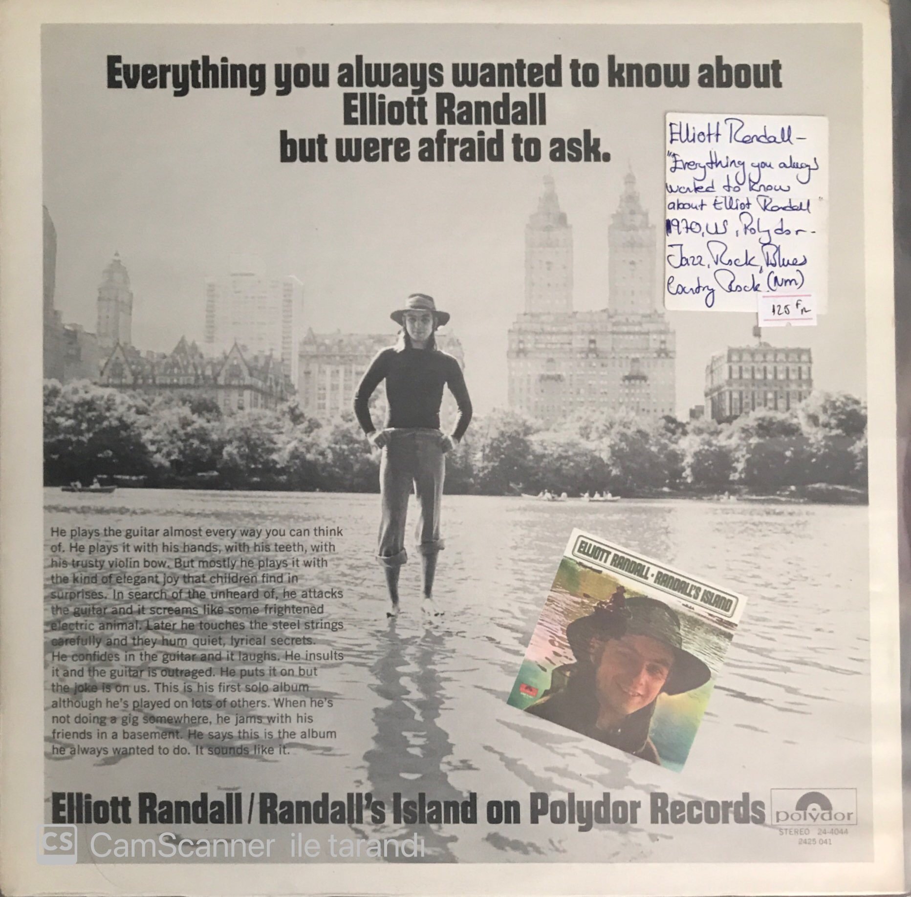 Elliott Randall Everything You Always Wanted To Know About Elliott Randall But Were Afraid To Ask LP