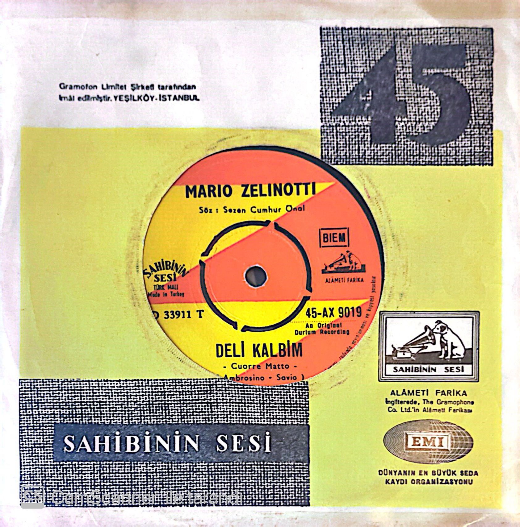 Mario Zelinotti Deli Kalbim 45lik