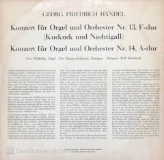 Georg Friedrich Handel Konzert Für Orgel Und Orchester Nr. 13 F-dur LP