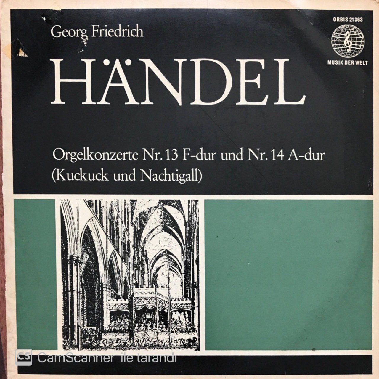 Georg Friedrich Handel Konzert Für Orgel Und Orchester Nr. 13 F-dur LP