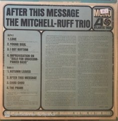The Mitchell Ruff Trio - After This Message LP