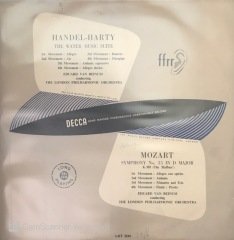 Handel Harty The Water Music Suite LP